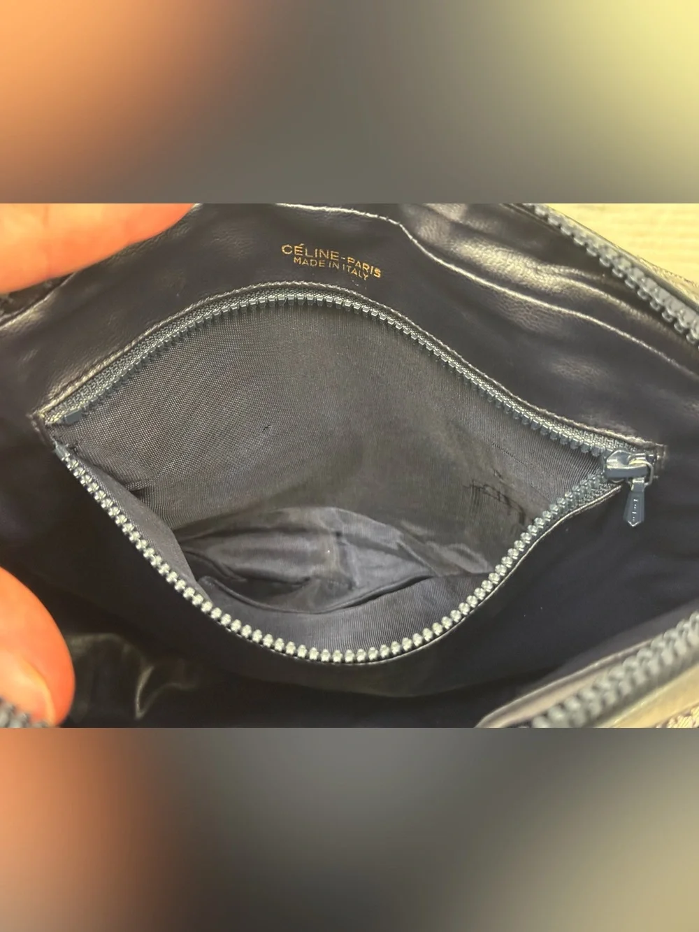 CELINE Vintage 80’s Navy C Sulky Canvas Monogram Carriage Adjust. Crossbody